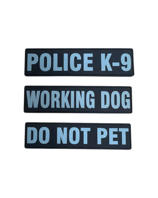 PVC VEST PATCH 6" X 1 1/2"-BLACK/GREY