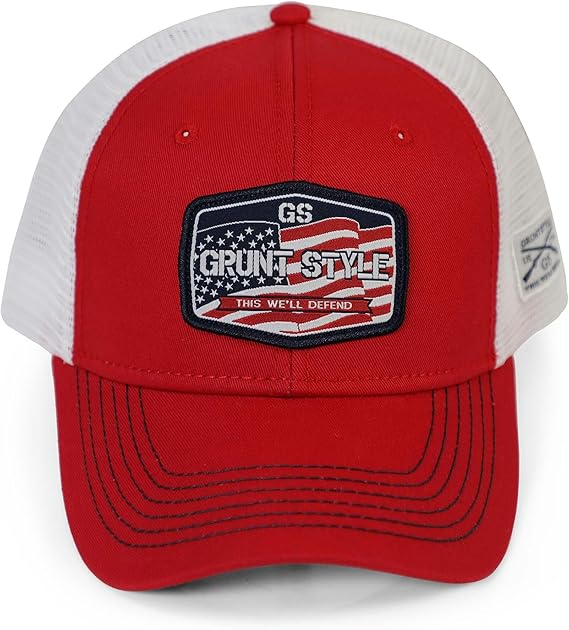 GRUNT STYLE OLD GLORY PATCH HAT-RED/WHITE