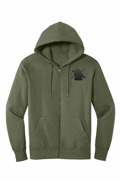 ICE FUGITIVE OPS (NO TEXT) EMBROIDERED ON FULL ZIP HOODED SWEATSHIRT-DT1103