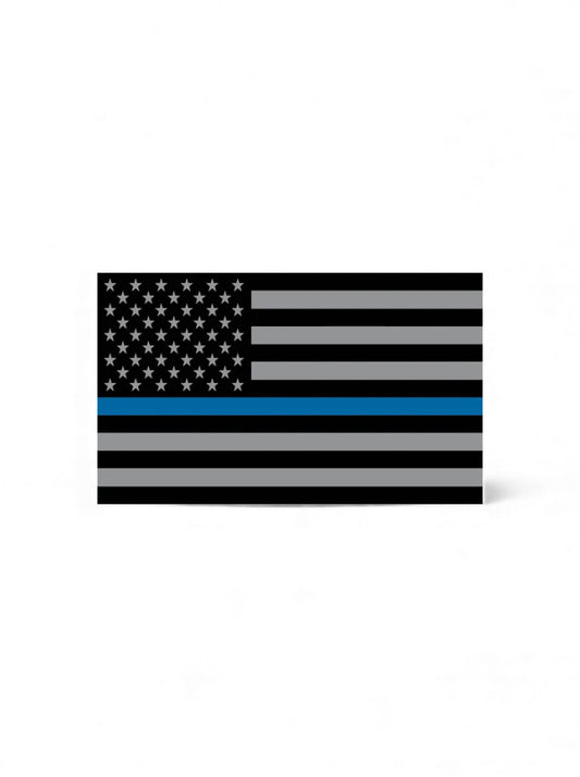 THIN BLUE LINE FLAG DECAL 4.5" X 3"