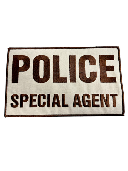 CLEARANCE POLICE SPECIAL AGENT PATCH-TAN/BROWN 10" x 6"