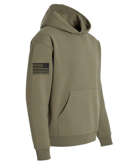 UNISEX MAINSTREET SEMPER PROGREDI REV FLAG HOODED SWEATSHIRT-IND420XD