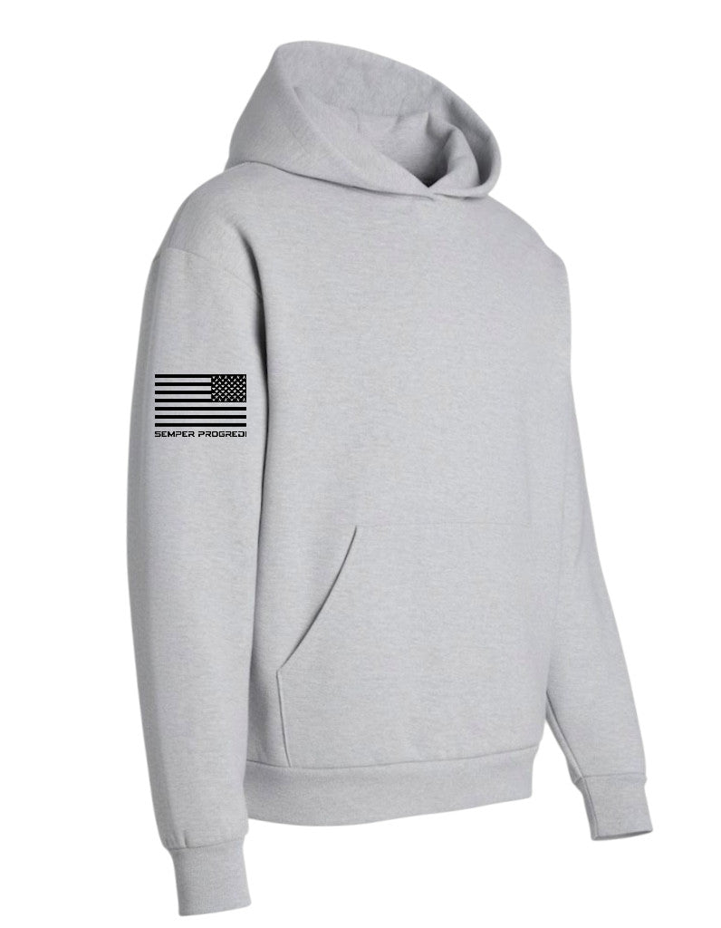 UNISEX MAINSTREET SEMPER PROGREDI REV FLAG HOODED SWEATSHIRT-IND420XD  ** FREE PVC PATCH