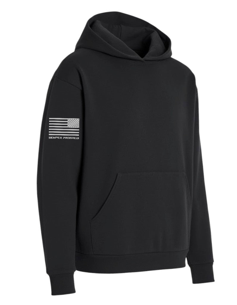 UNISEX MAINSTREET SEMPER PROGREDI REV FLAG HOODED SWEATSHIRT-IND420XD  ** FREE PVC PATCH