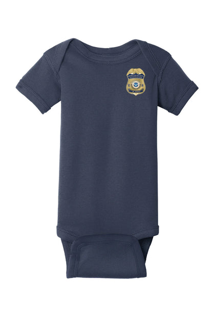 INFANT ONESIE WITH HSI JUNIOR AGENT BADGE