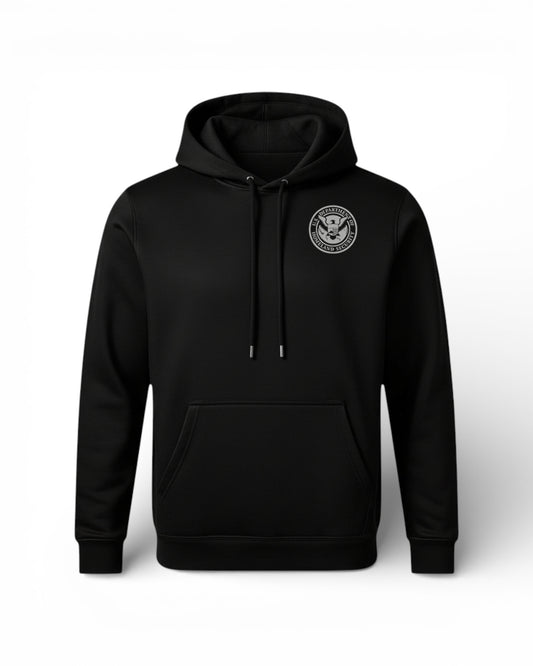 PRINTED DHS SEAL ON WICKING HOODED PULLOVER F244