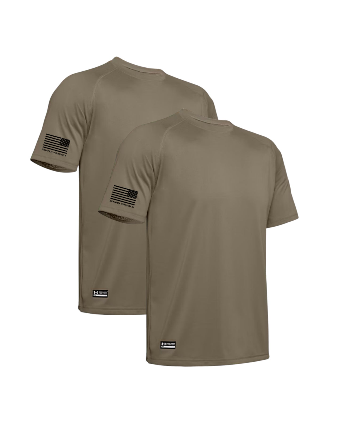 UA TACTICAL TECH 2 PACK SEMPER PROGREDI REV FLAG SHIRT ** FREE PVC PATCH