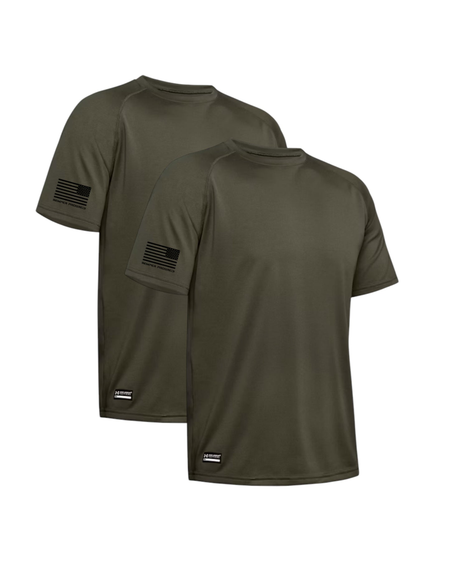 UA TACTICAL TECH 2 PACK SEMPER PROGREDI REV FLAG SHIRT ** FREE PVC PATCH