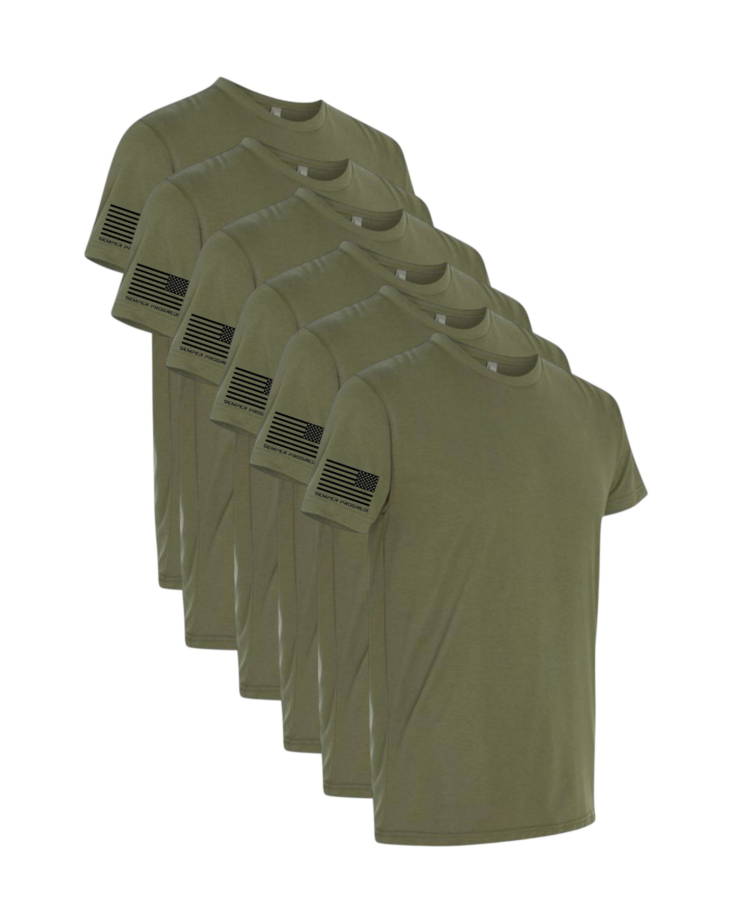 NEXT LEVEL 6 PACK SEMPER PROGREDI REV FLAG SHIRT-6410  ** FREE PVC PATCH