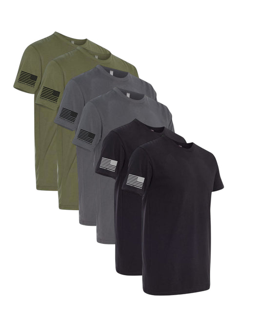 NEXT LEVEL 6 PACK SEMPER PROGREDI REV FLAG SHIRT-6410  ** FREE PVC PATCH