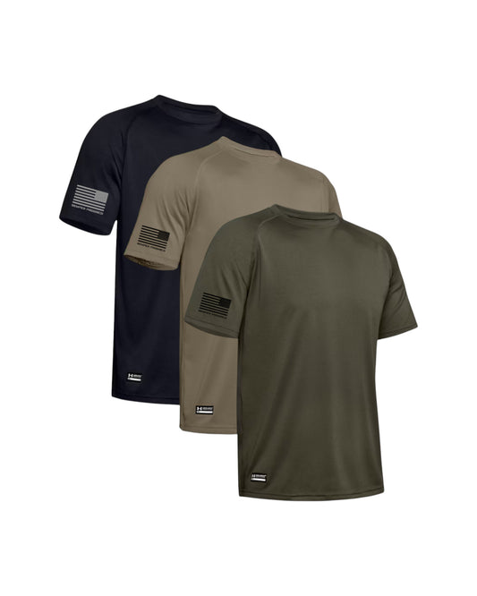 UA TACTICAL TECH 3 PACK SEMPER PROGREDI REV FLAG SHIRT