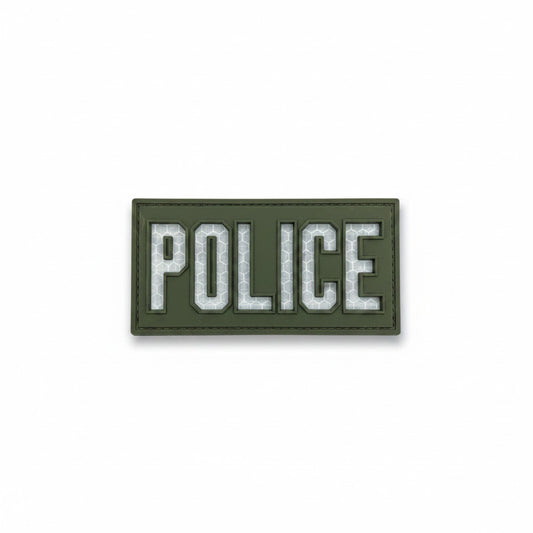 *NEW PVC POLICE PATCH OD/REFLECTIVE 4"X2"