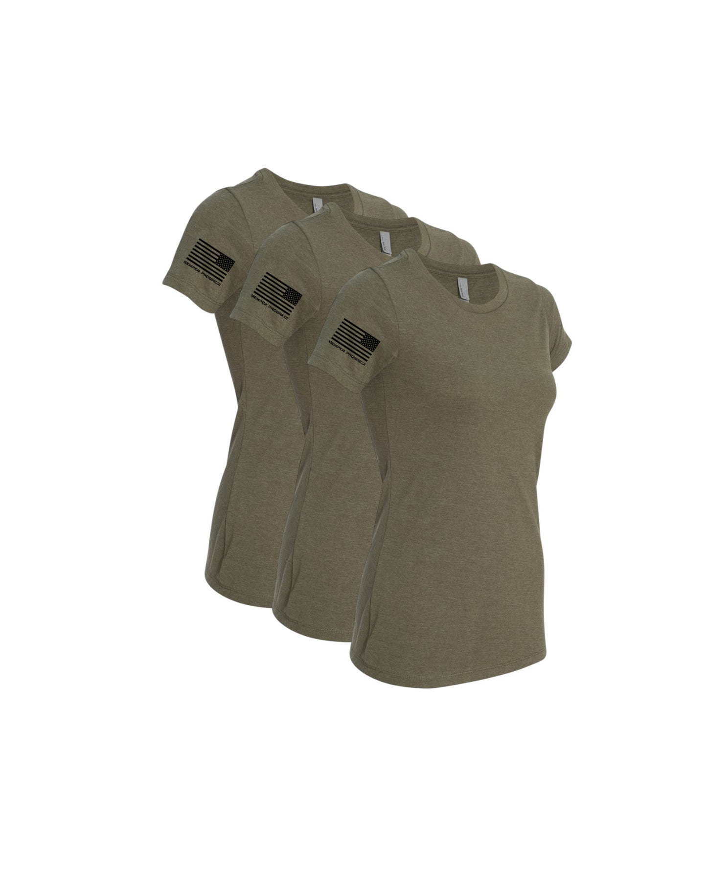 NEXT LEVEL 3 PACK SEMPER PROGREDI REV FLAG LADIES SHIRT-6610 ** FREE PVC PATCH