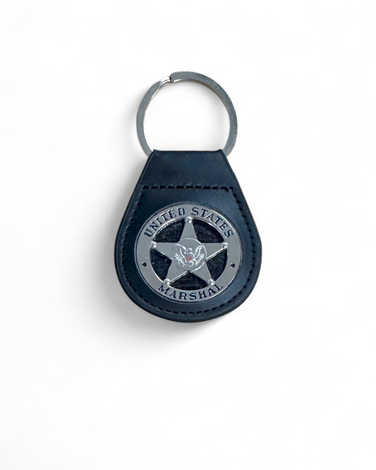 USMS LEATHER BACK KEY FOB