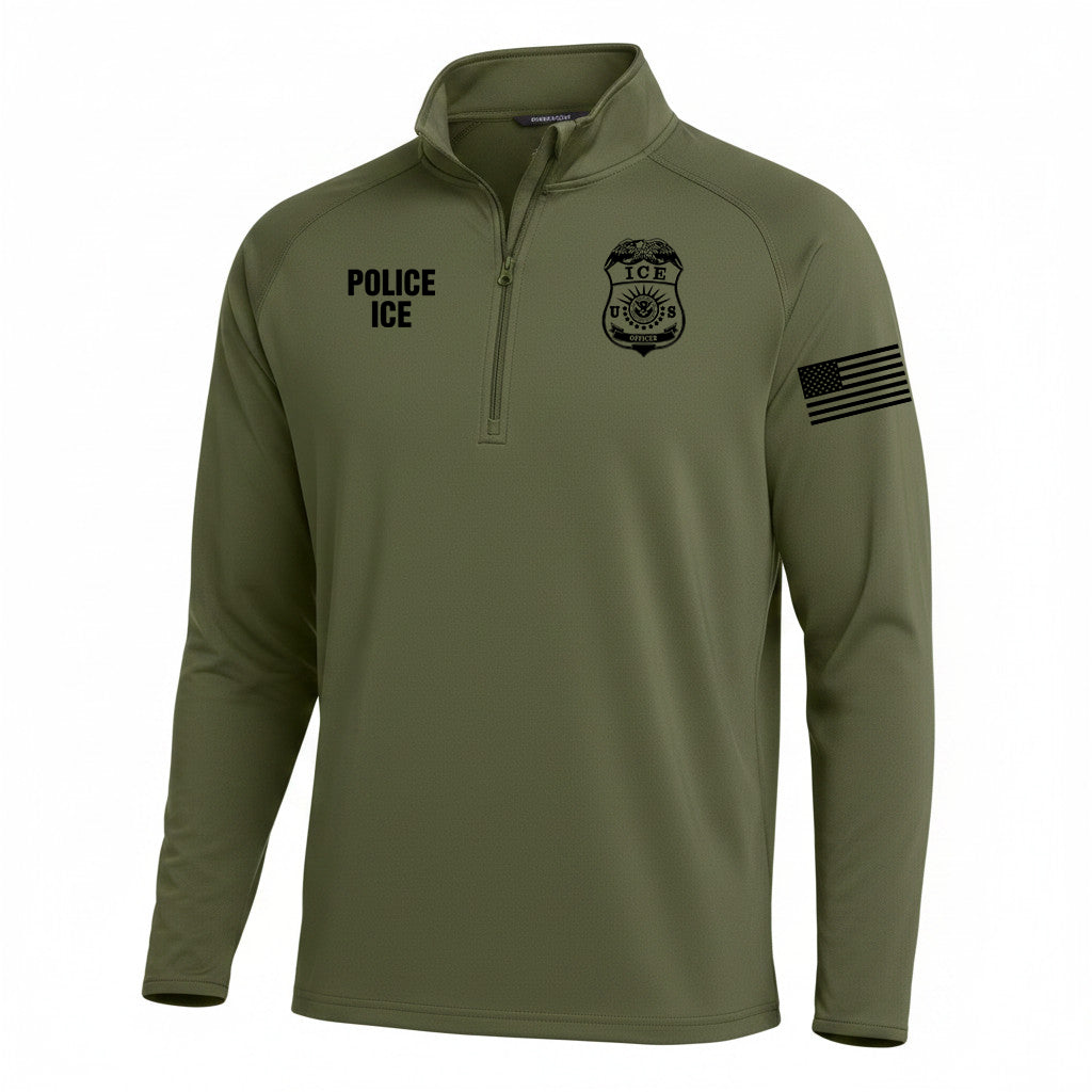 POLICE ICE 1/4 ZIP PULLOVER SPORT-TEK STRETCH ST850