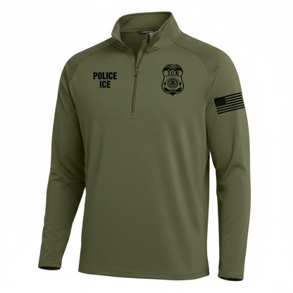 POLICE ICE 1/4 ZIP PULLOVER SPORT-TEK STRETCH ST850