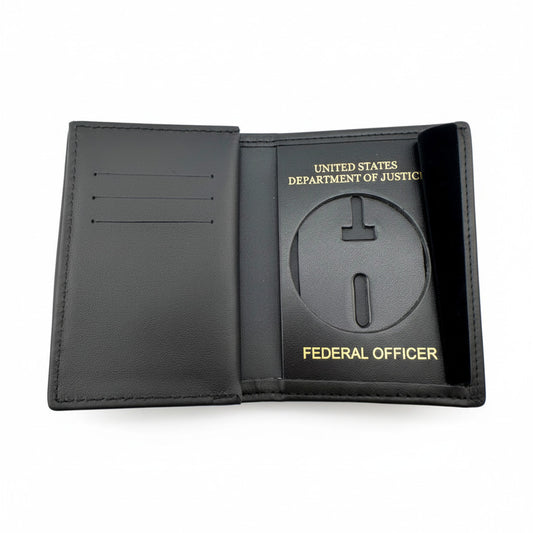 BOP BADGE WALLET 119-A USDOJ/FED OFFICER-BLACK