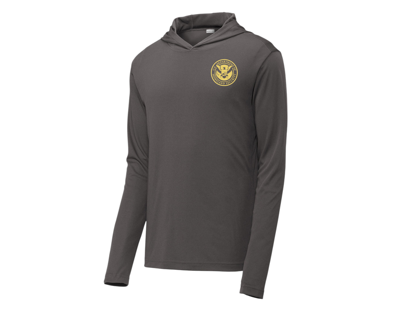 PRINTED DHS SEAL ON WICKING HOODED PULLOVER-ST358