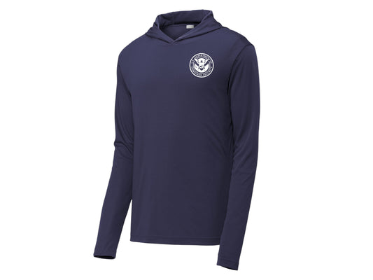 PRINTED DHS SEAL ON WICKING HOODED PULLOVER-ST358