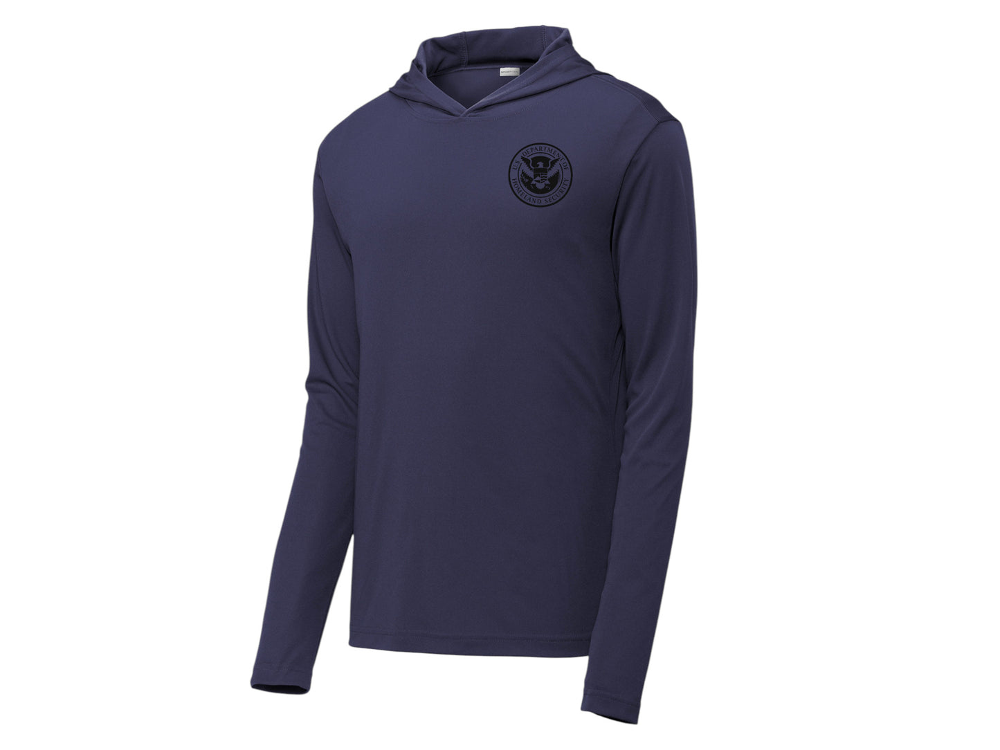 PRINTED DHS SEAL ON WICKING HOODED PULLOVER-ST358