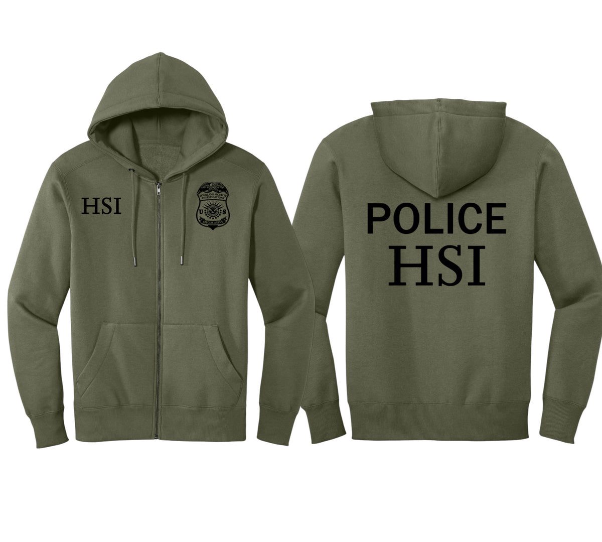 HSI SPECIAL AGENT FULL ZIP HOODED SWEATSHIRT-DT1103