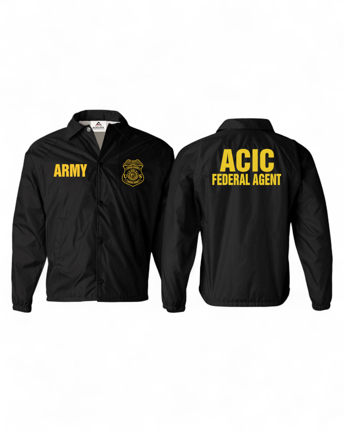 Custom Raid Jacket NEW! PRINTED ARMY CI RAID JACKET-3100-BLACK/GOLD – Sally's Cop Shop