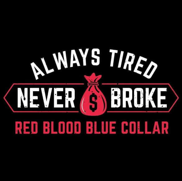 GRUNT STYLE ALWAYS TIRED NEVER BROKE T-SHIRT - BLACK