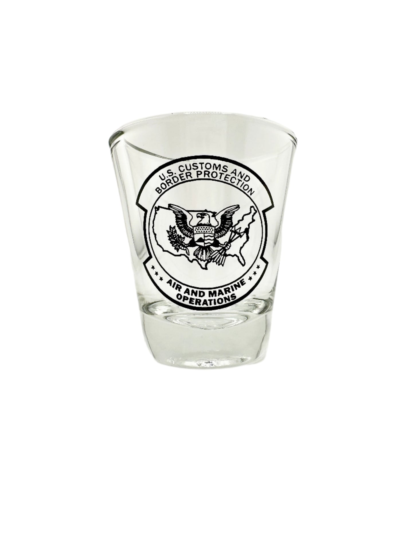 CBP AMO ROUND CLEAR SHOT GLASS (PRINTED)