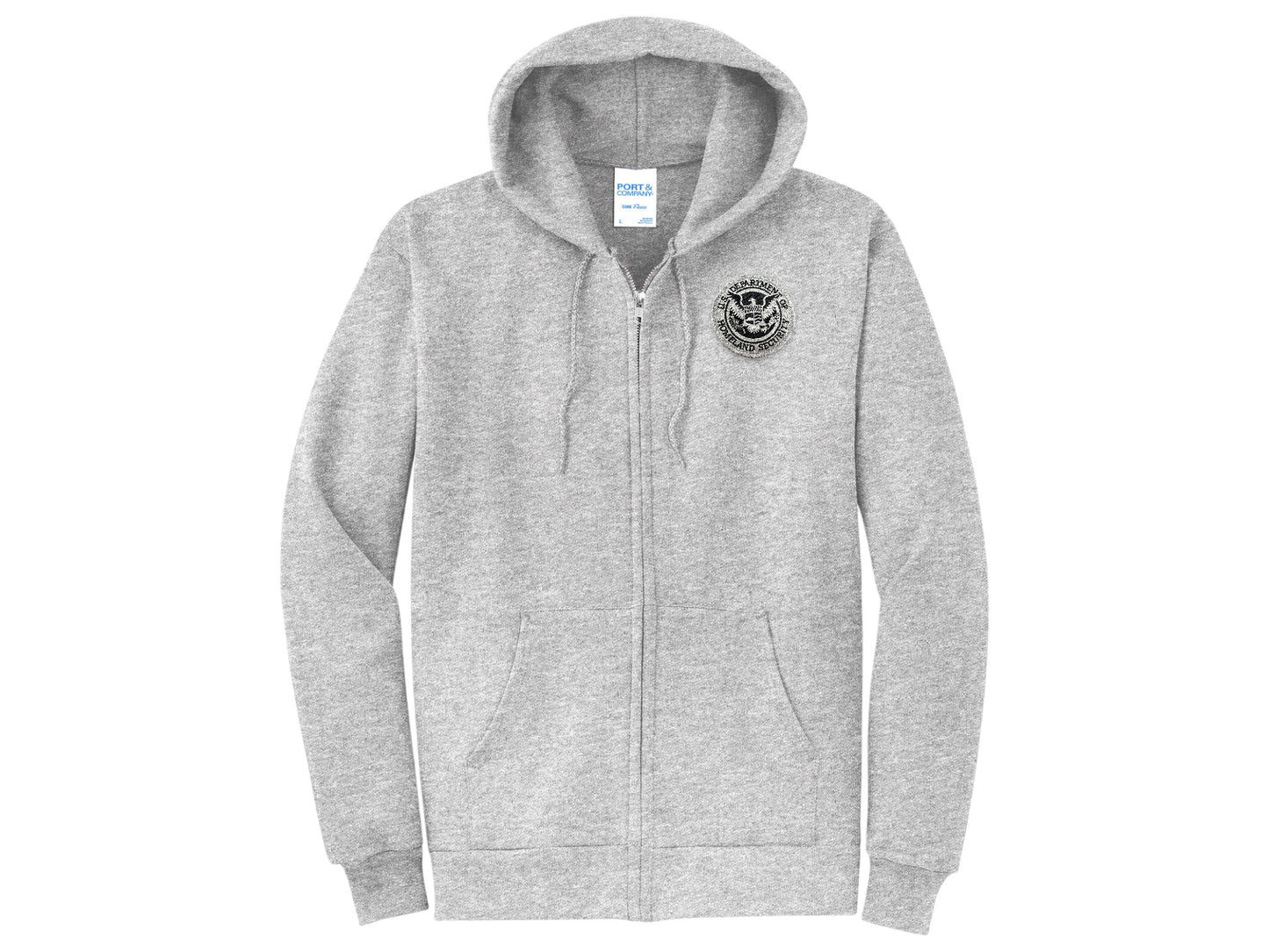 ZIPPERED HOODED SWEATSHIRT DHS SEAL EMBROIDERED