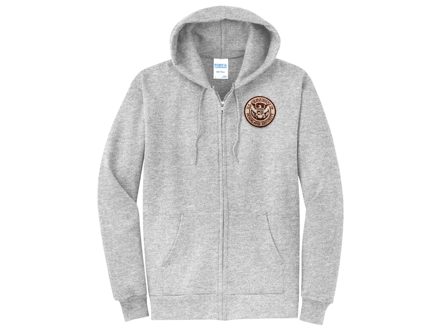 ZIPPERED HOODED SWEATSHIRT DHS SEAL EMBROIDERED