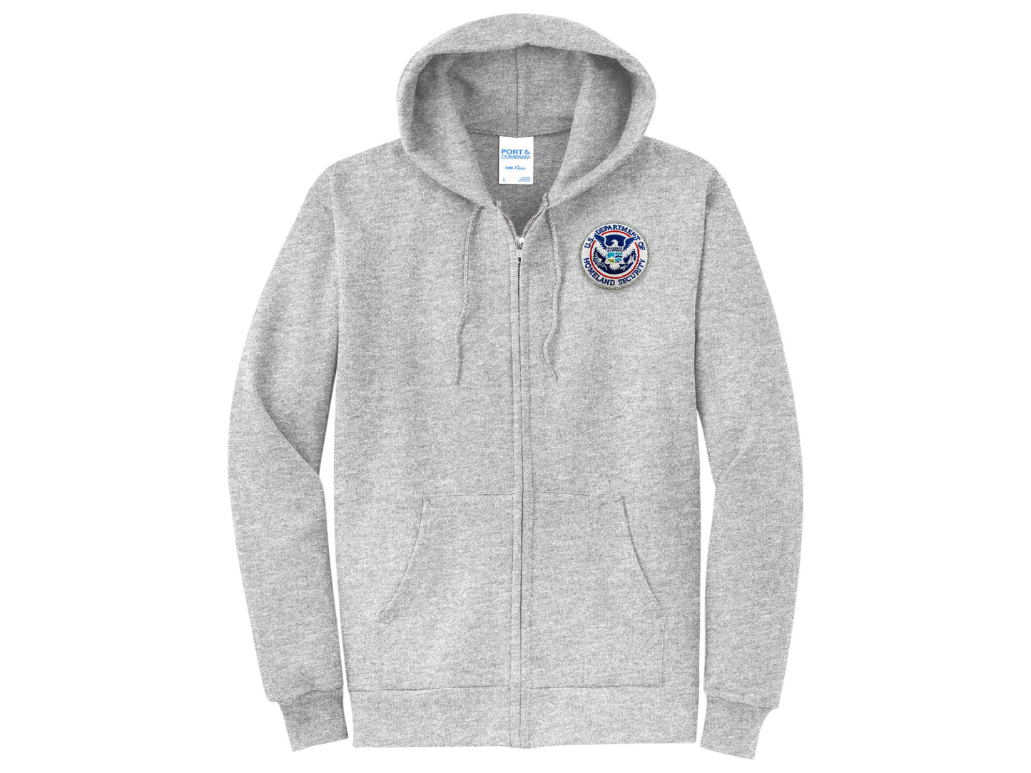 ZIPPERED HOODED SWEATSHIRT DHS SEAL EMBROIDERED