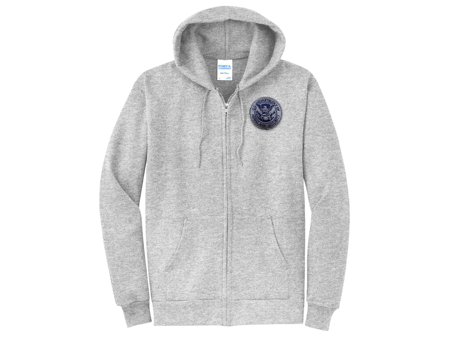 ZIPPERED HOODED SWEATSHIRT DHS SEAL EMBROIDERED