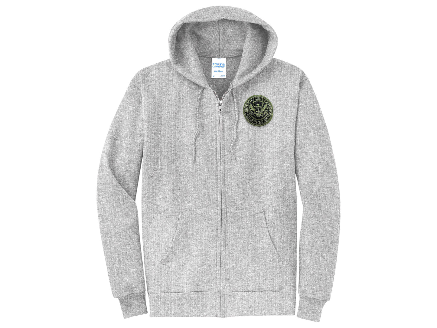 ZIPPERED HOODED SWEATSHIRT DHS SEAL EMBROIDERED