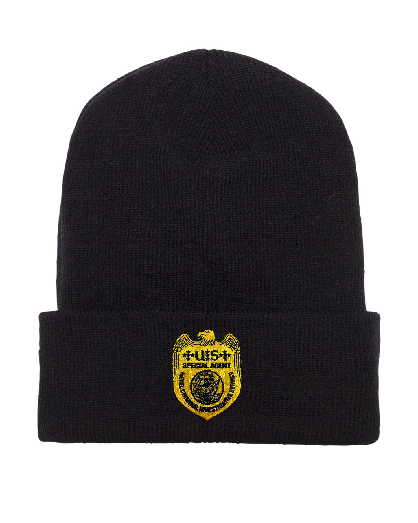 NCIS SPECIAL AGENT BADGE ON CUFFED KNIT BEANIE