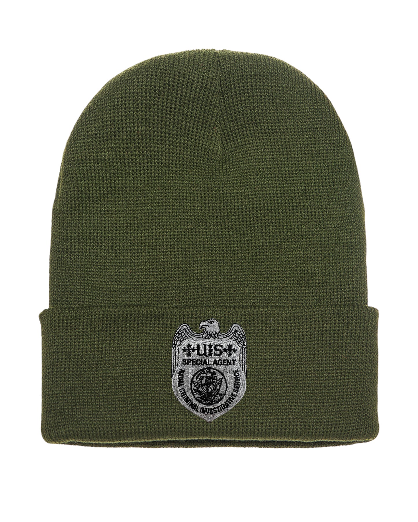 NCIS SPECIAL AGENT BADGE ON CUFFED KNIT BEANIE