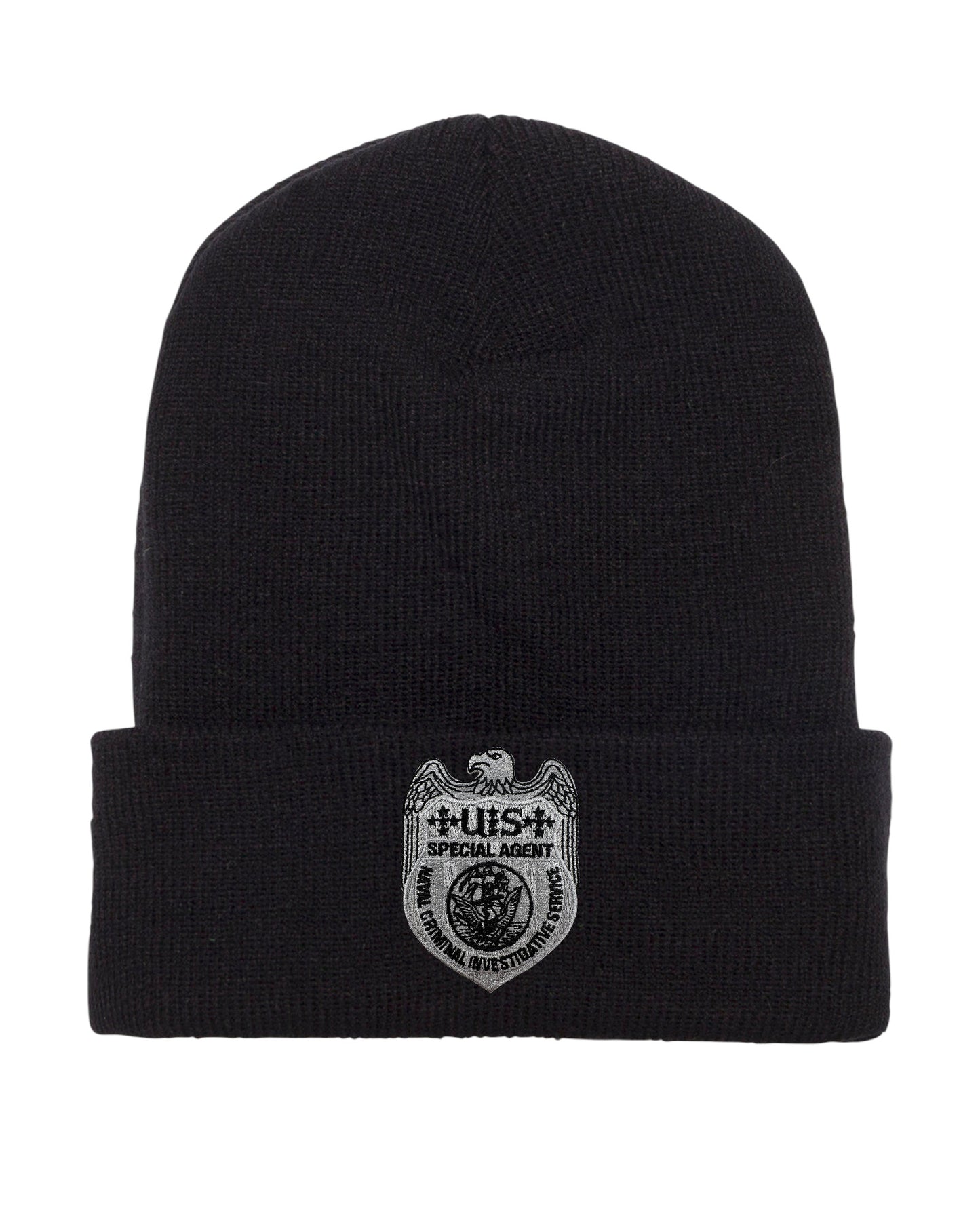 NCIS SPECIAL AGENT BADGE ON CUFFED KNIT BEANIE