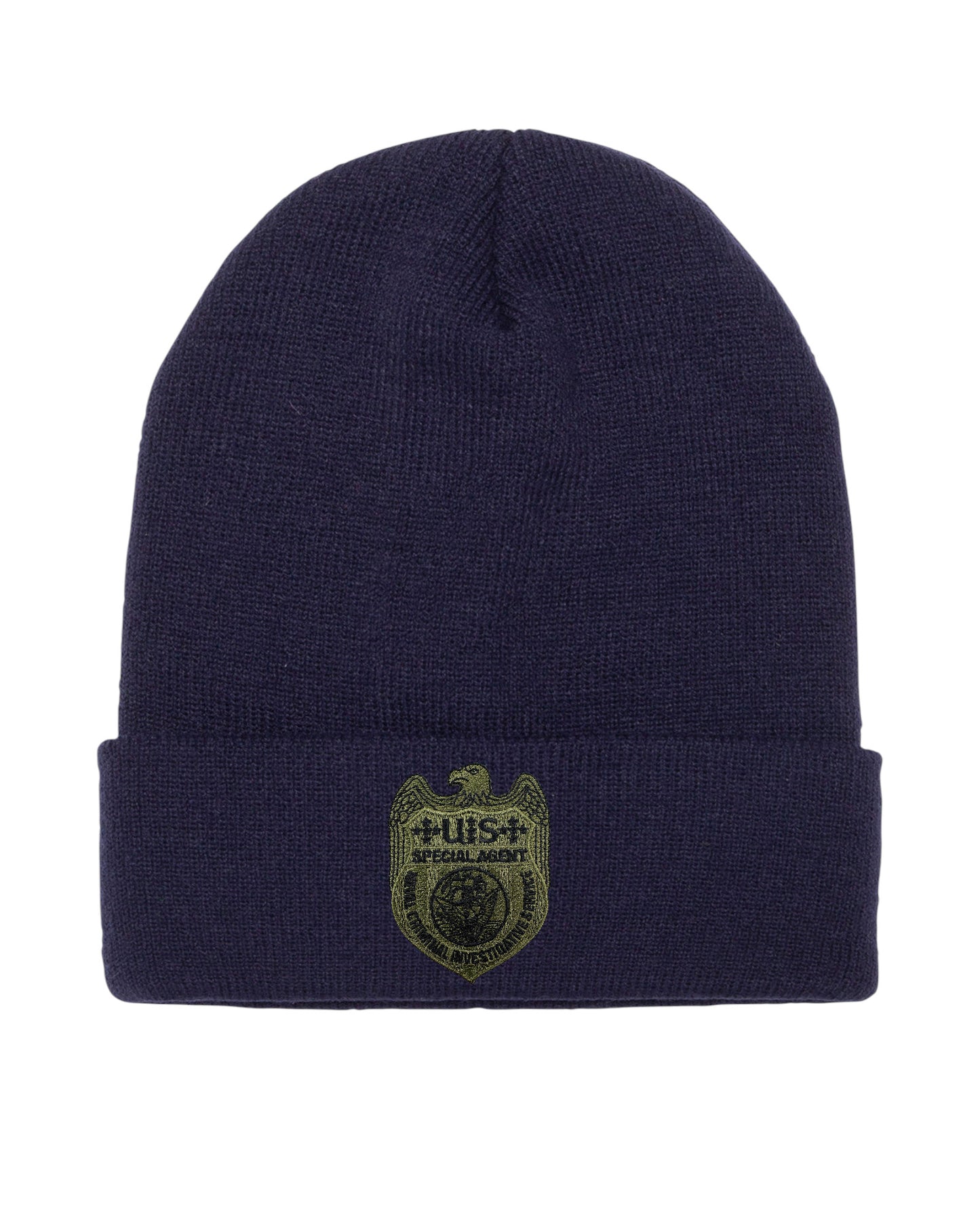 NCIS SPECIAL AGENT BADGE ON CUFFED KNIT BEANIE