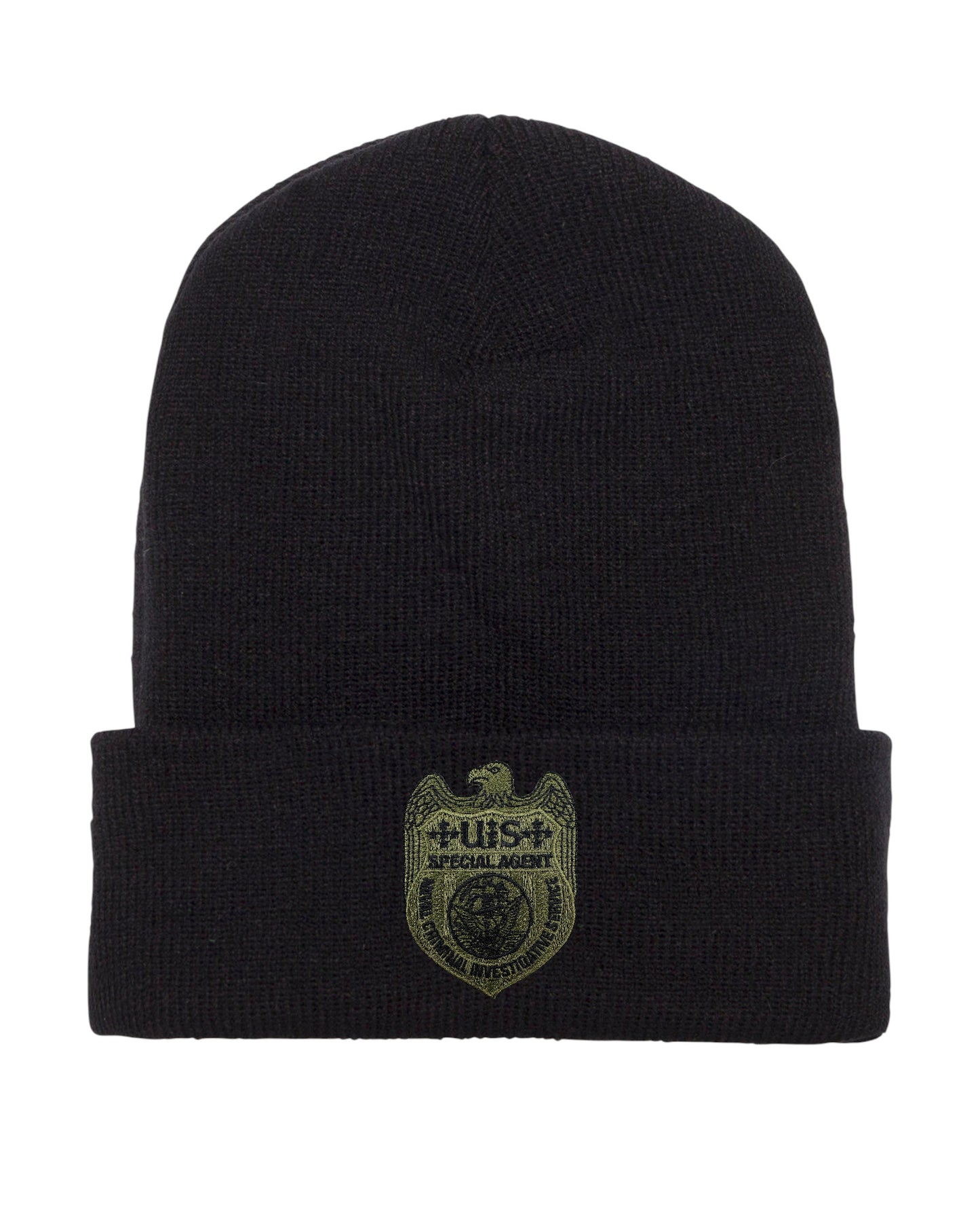 NCIS SPECIAL AGENT BADGE ON CUFFED KNIT BEANIE