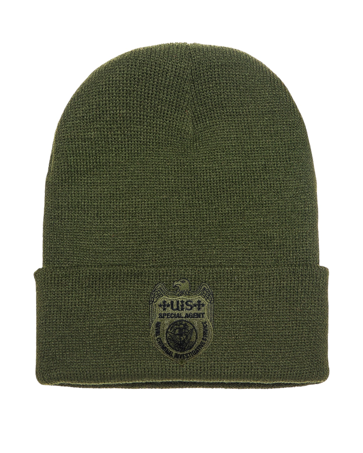 NCIS SPECIAL AGENT BADGE ON CUFFED KNIT BEANIE