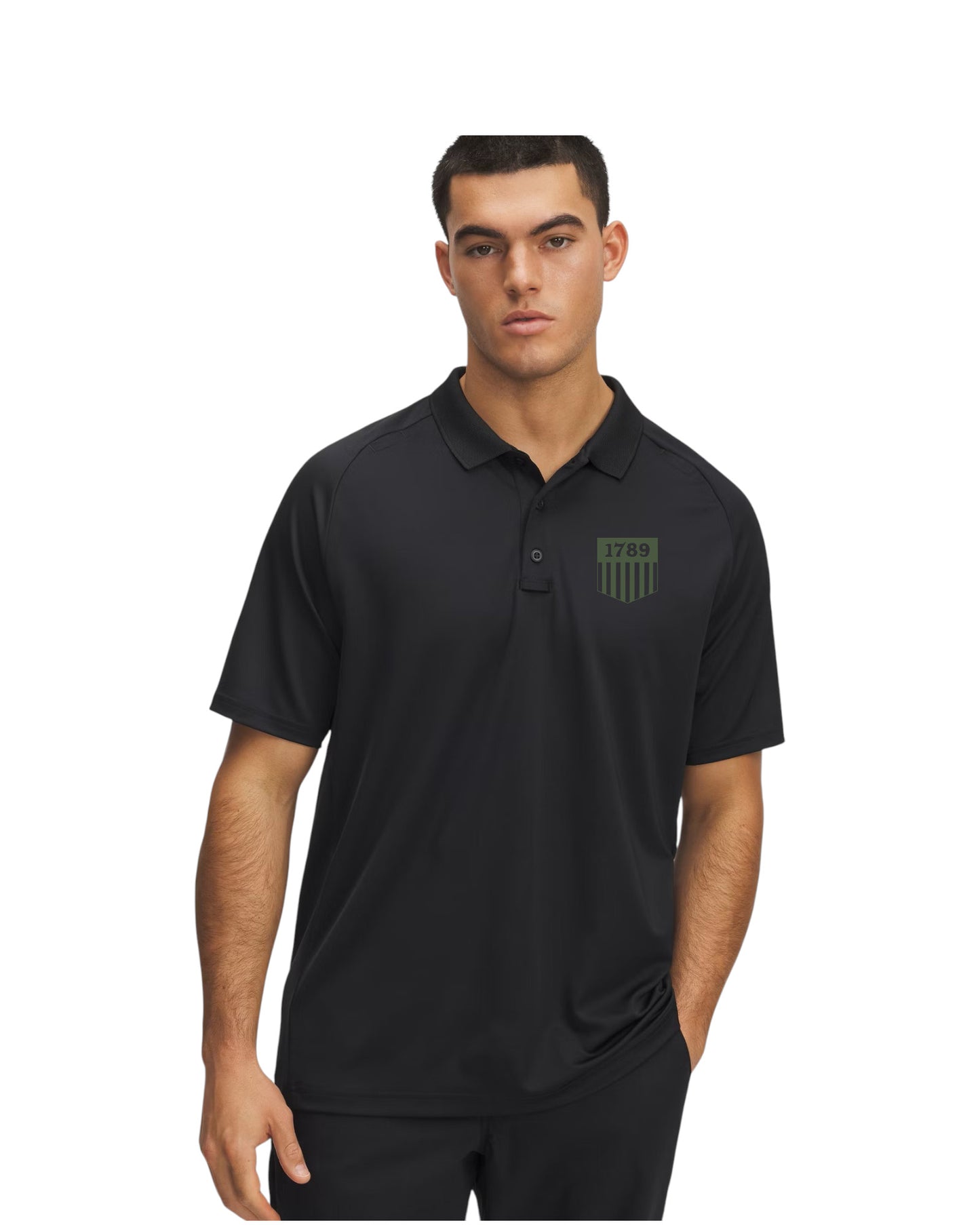 UA TACTICAL PERFORMANCE POLO W/ PRINTED 1789 SHIELD-600416