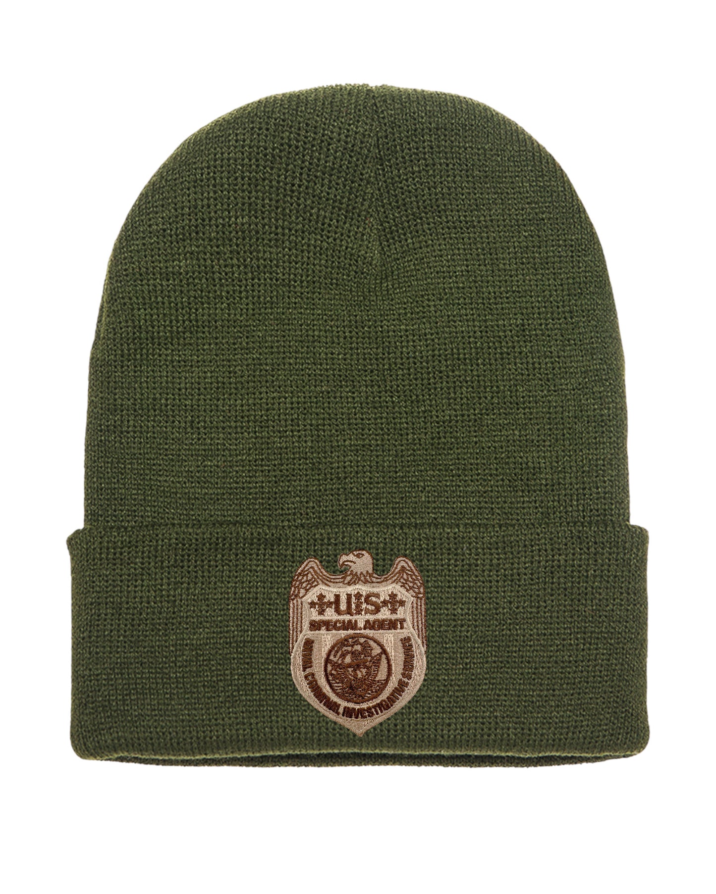 NCIS SPECIAL AGENT BADGE ON CUFFED KNIT BEANIE