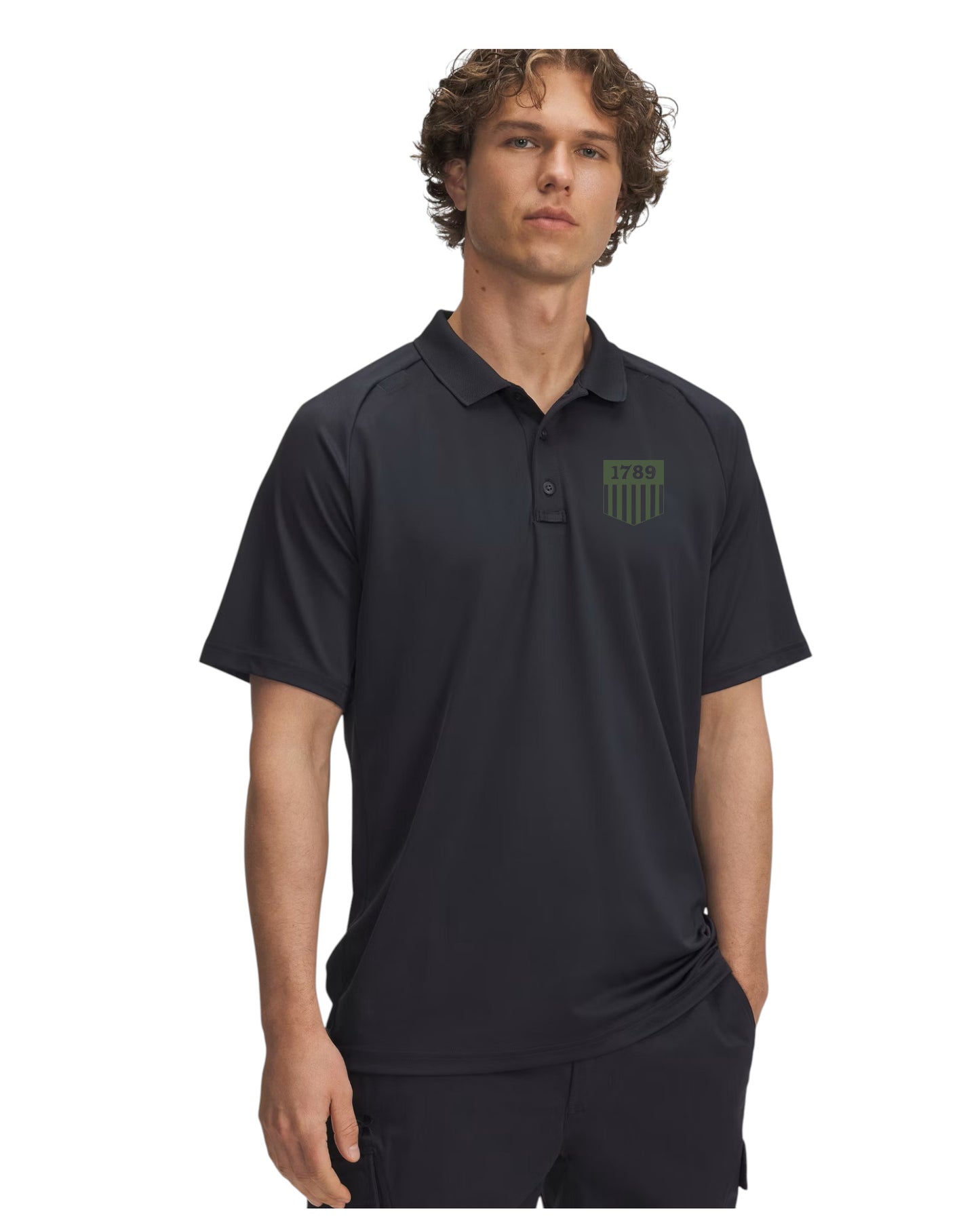 UA TACTICAL PERFORMANCE POLO W/ PRINTED 1789 SHIELD-600416