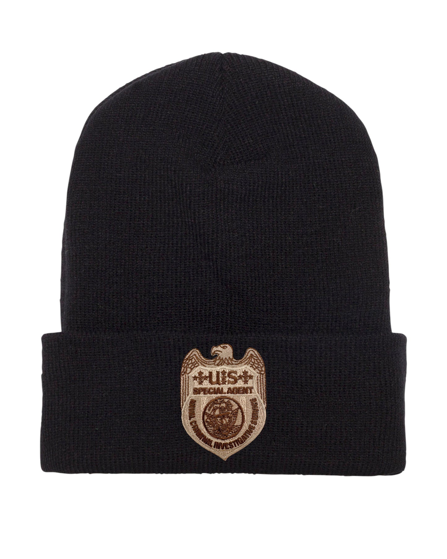 NCIS SPECIAL AGENT BADGE ON CUFFED KNIT BEANIE