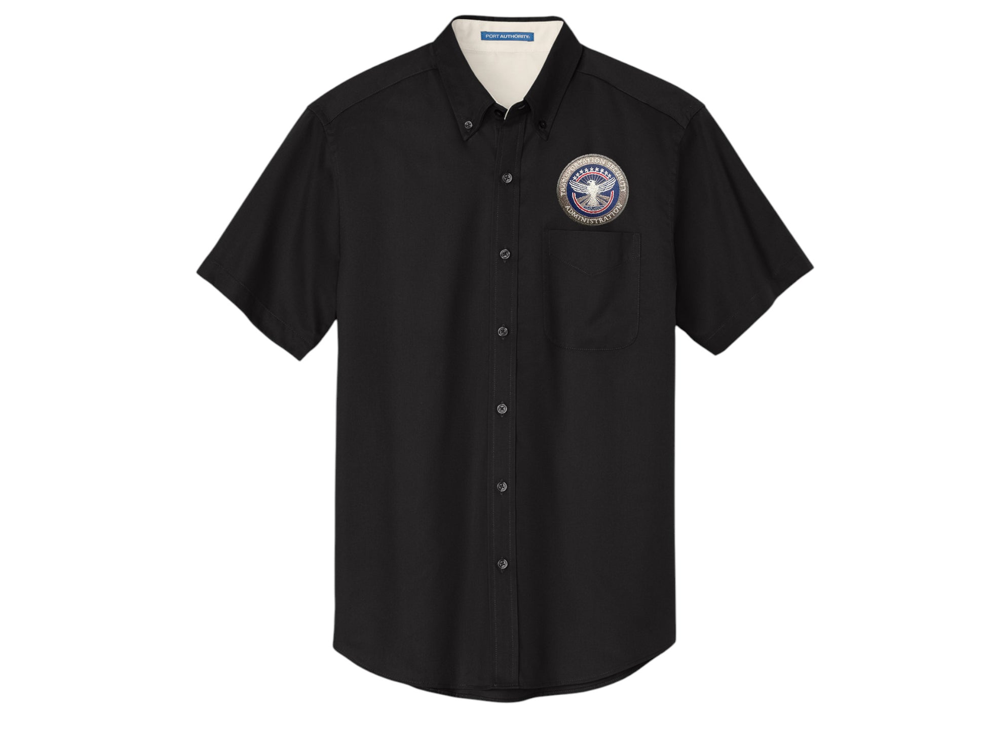 TSA INSIGNIA ON SHORT SLEEVE MEN'S BUTTON UP DRESS SHIRT-S508 Sally's Cop Shop TSA INSIGNIA ON SHORT SLEEVE MEN'S BUTTON UP DRESS SHIRT-S508 Sally's Cop Shop