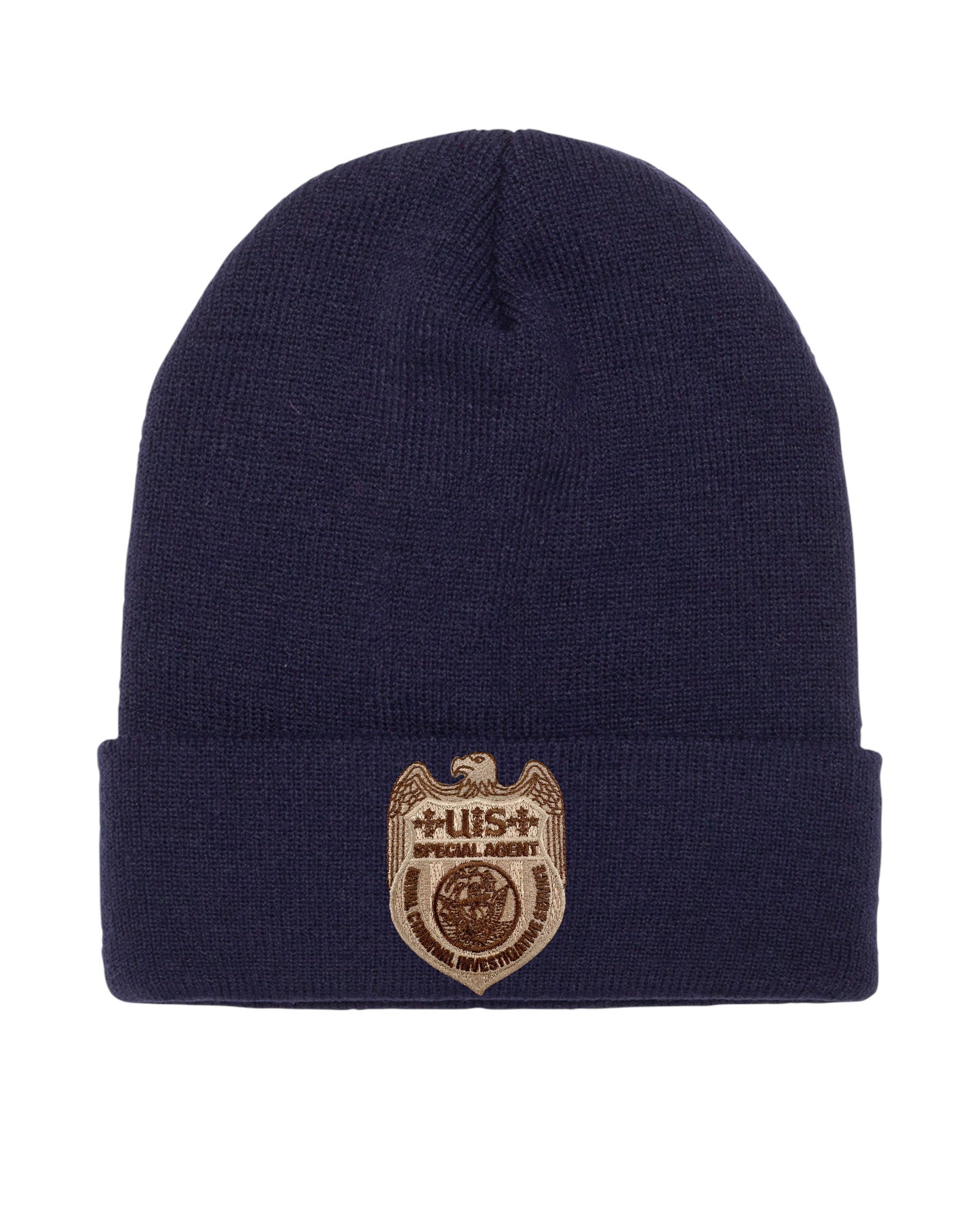 NCIS SPECIAL AGENT BADGE ON CUFFED KNIT BEANIE