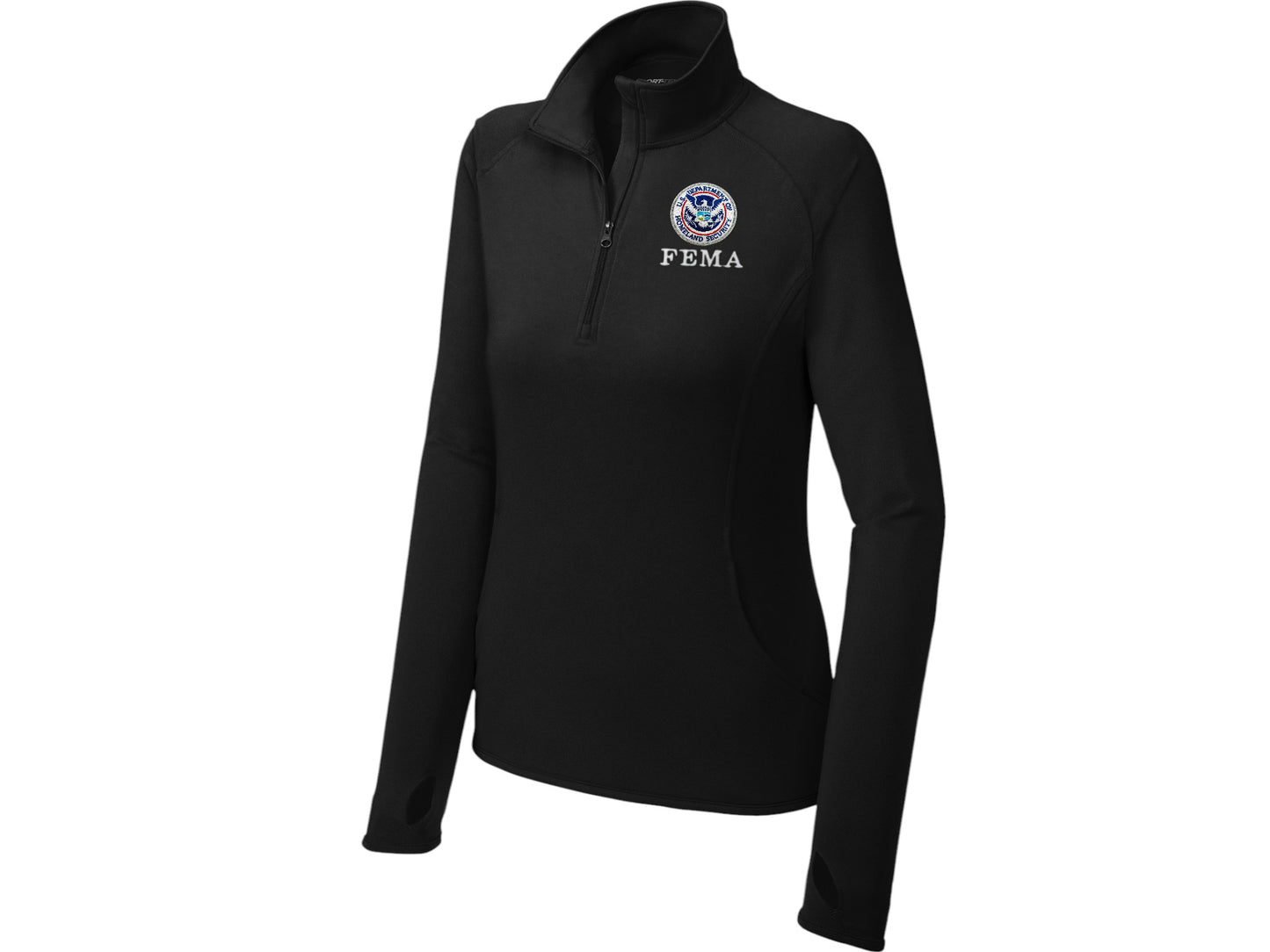 WOMEN'S FEMA SPORT TEK SPORT WICK STRETCH 1/2 ZIP PULLOVER-LST850