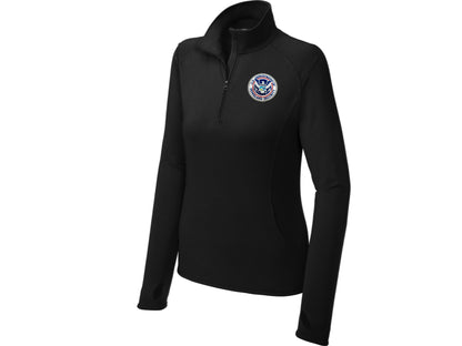 WOMEN'S DHS SPORT TEK SPORT WICK STRETCH 1/2 ZIP PULLOVER-LST850