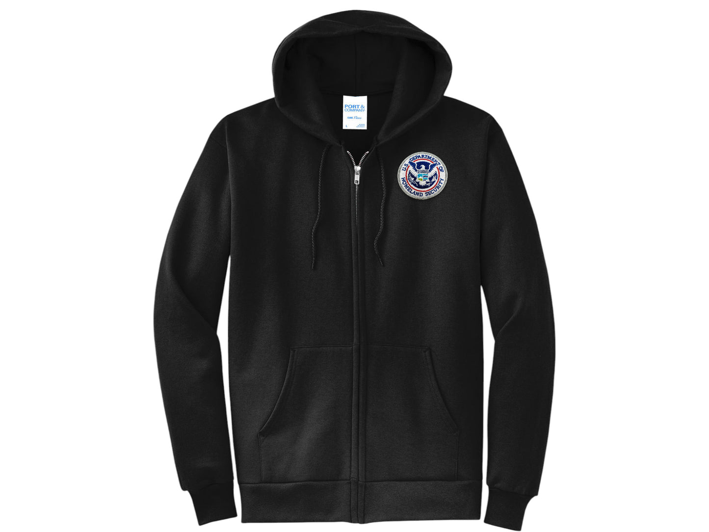 ZIPPERED HOODED SWEATSHIRT DHS SEAL EMBROIDERED