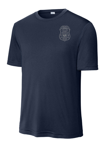 VA POLICE BADGE WICKING T-SHIRT-ST350-GREY INK