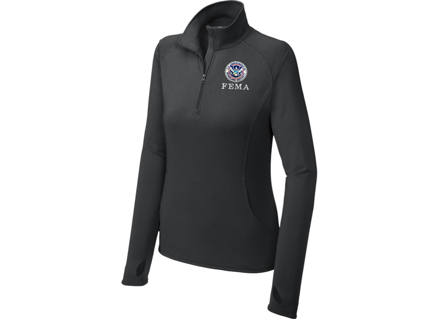 WOMEN'S FEMA SPORT TEK SPORT WICK STRETCH 1/2 ZIP PULLOVER-LST850
